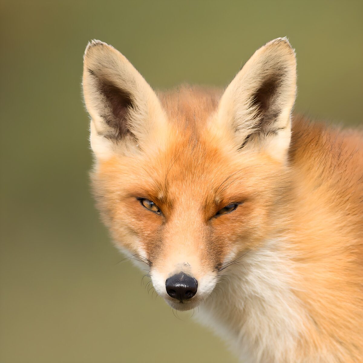 Red fox portrait in warm light