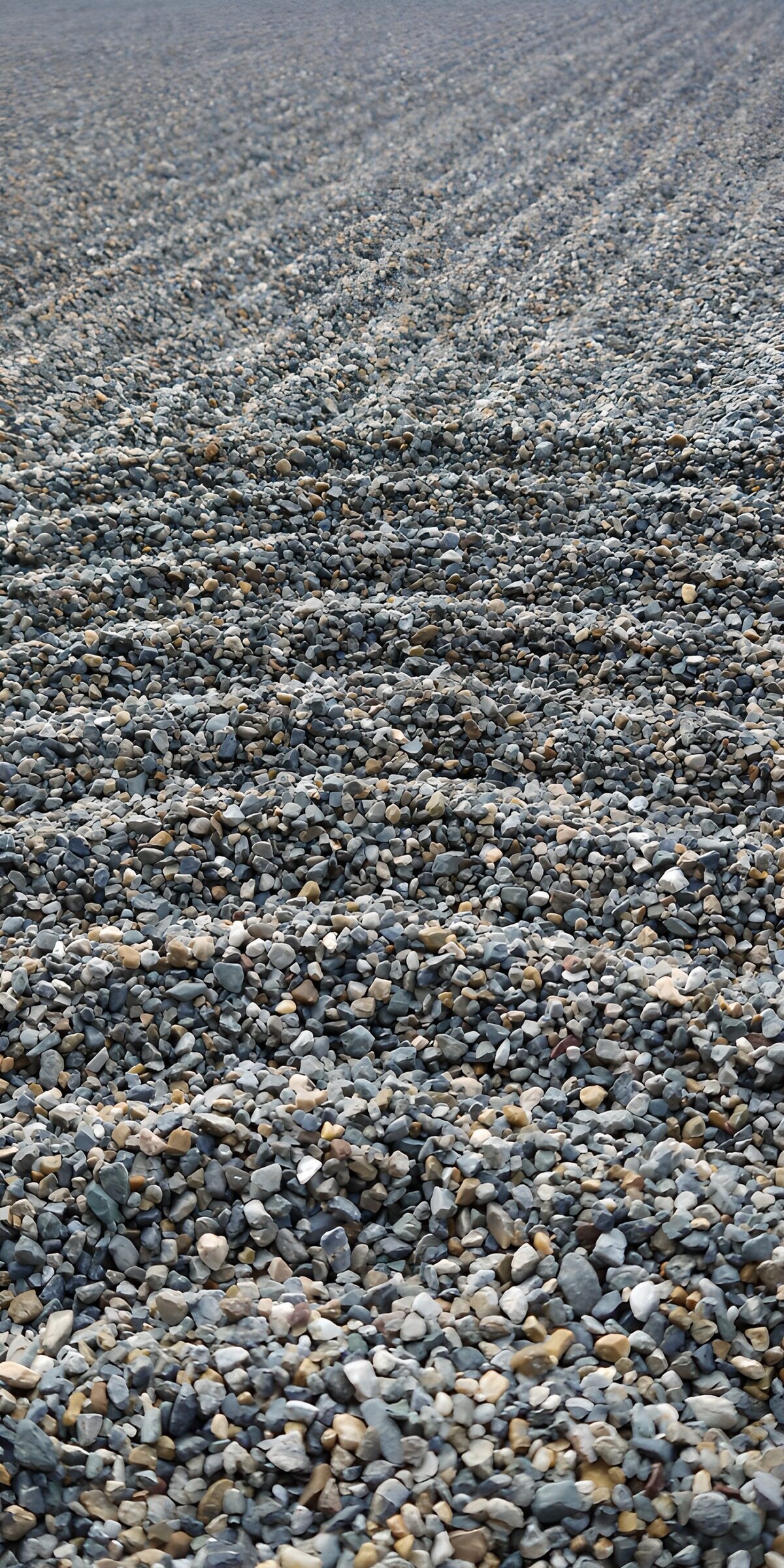 Grey pebbles in soft daylight