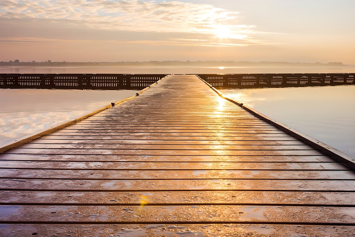 Wooden jetty in the golden light
