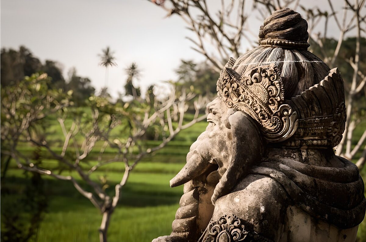 Weathered Ganesha in warm light