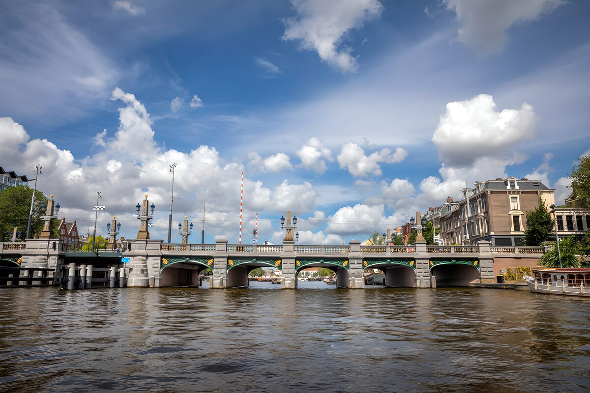 Amsterdam bridge in summer sunshine