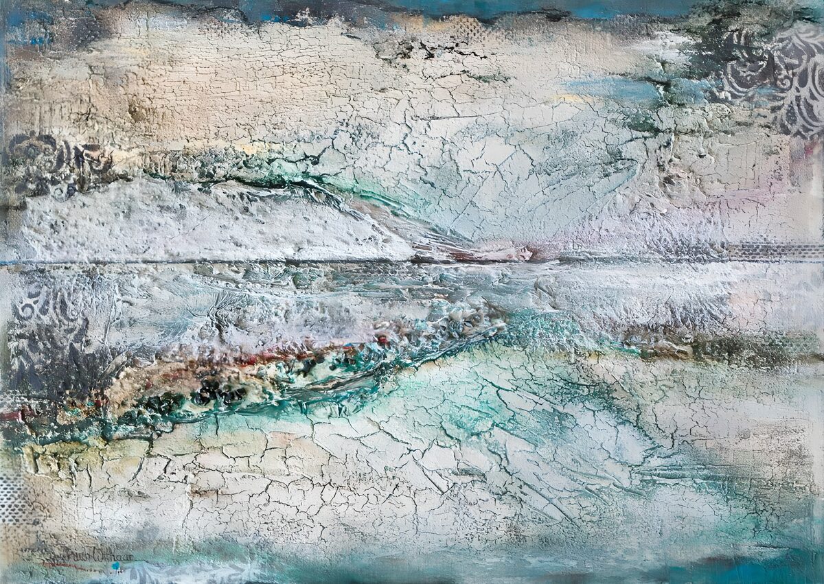 Weathered white with a turquoise ridge
