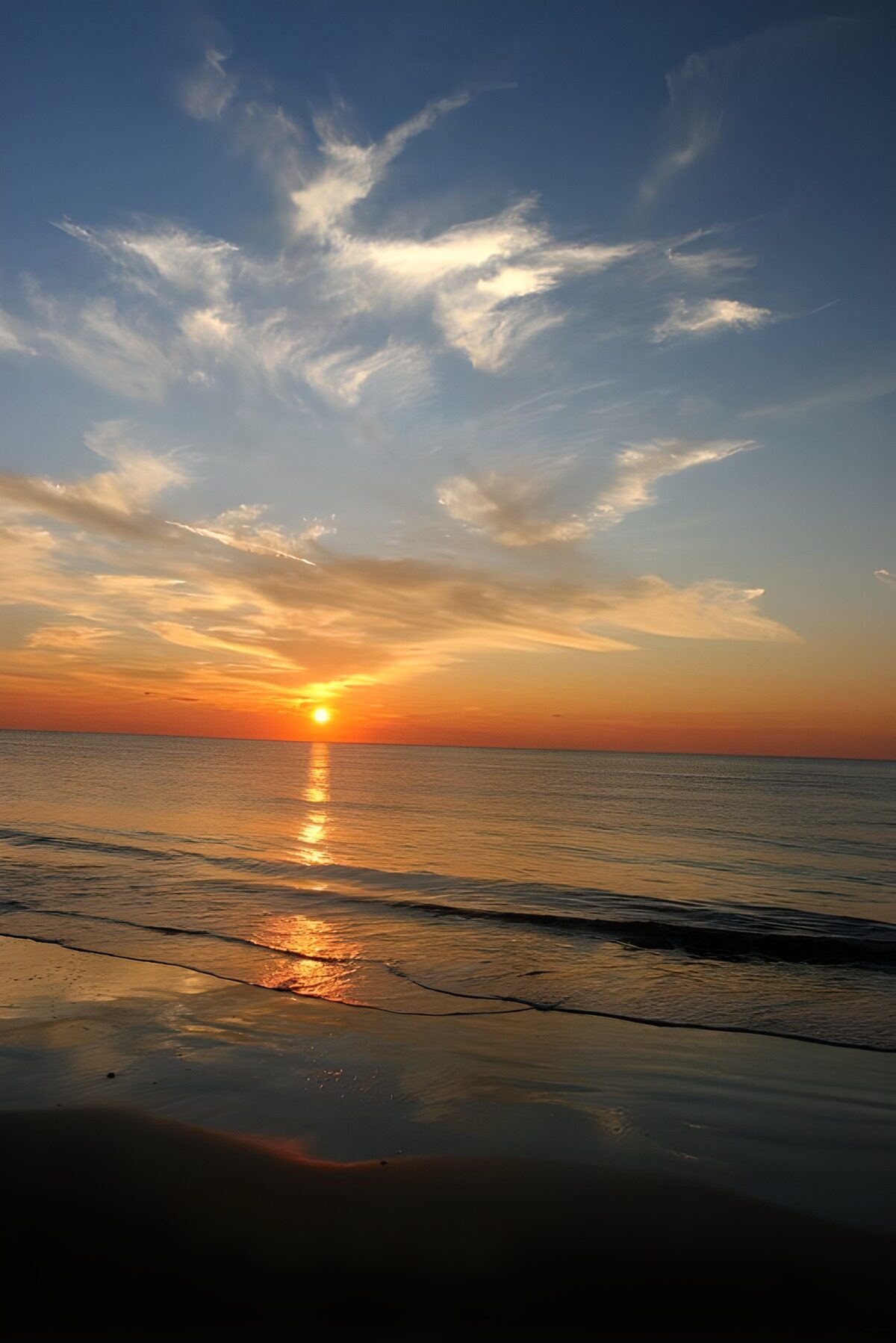 Sunset over a quiet sea