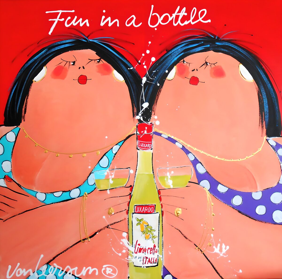 Two women and a cheerful limoncello toast