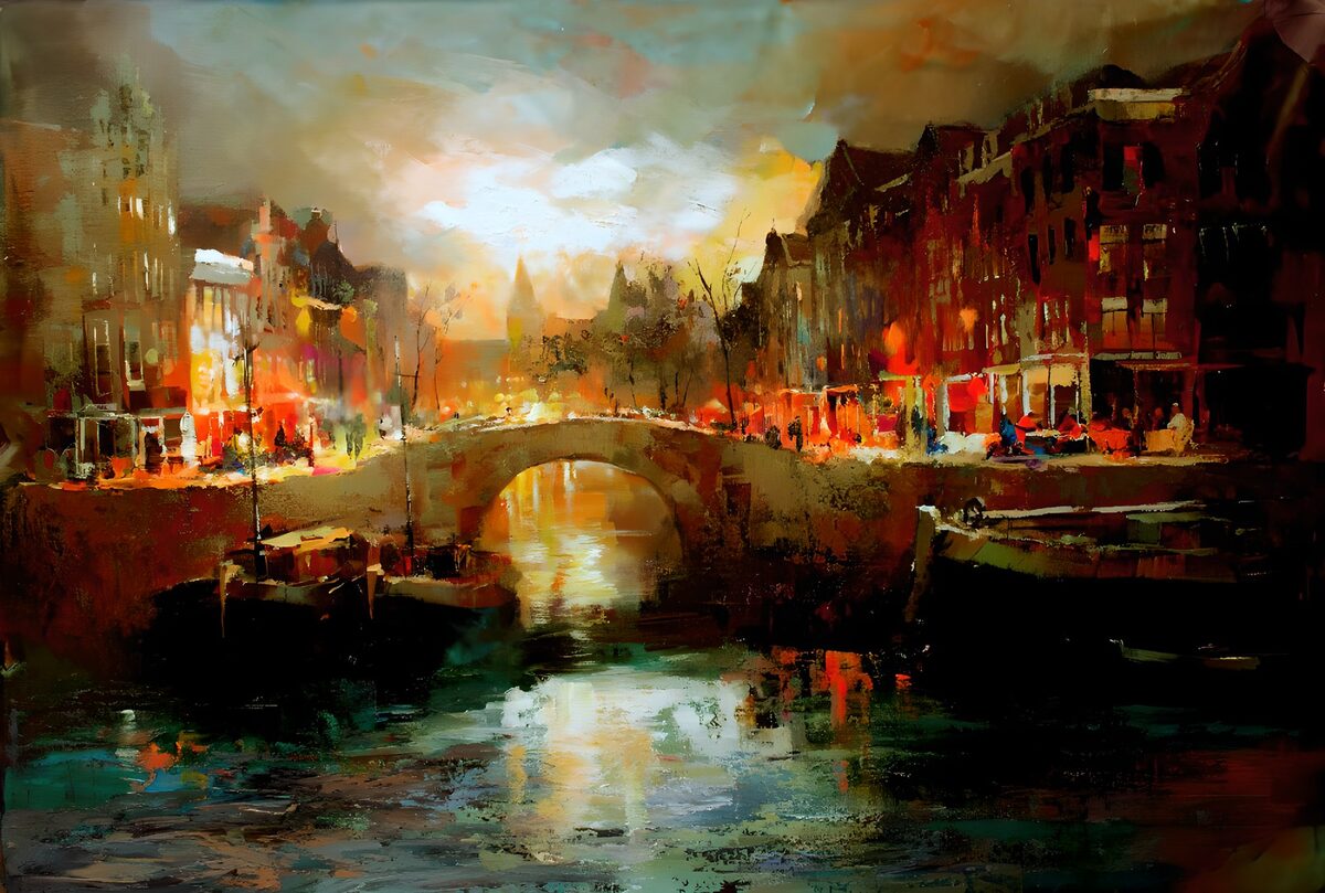 Canal bridge in the evening light