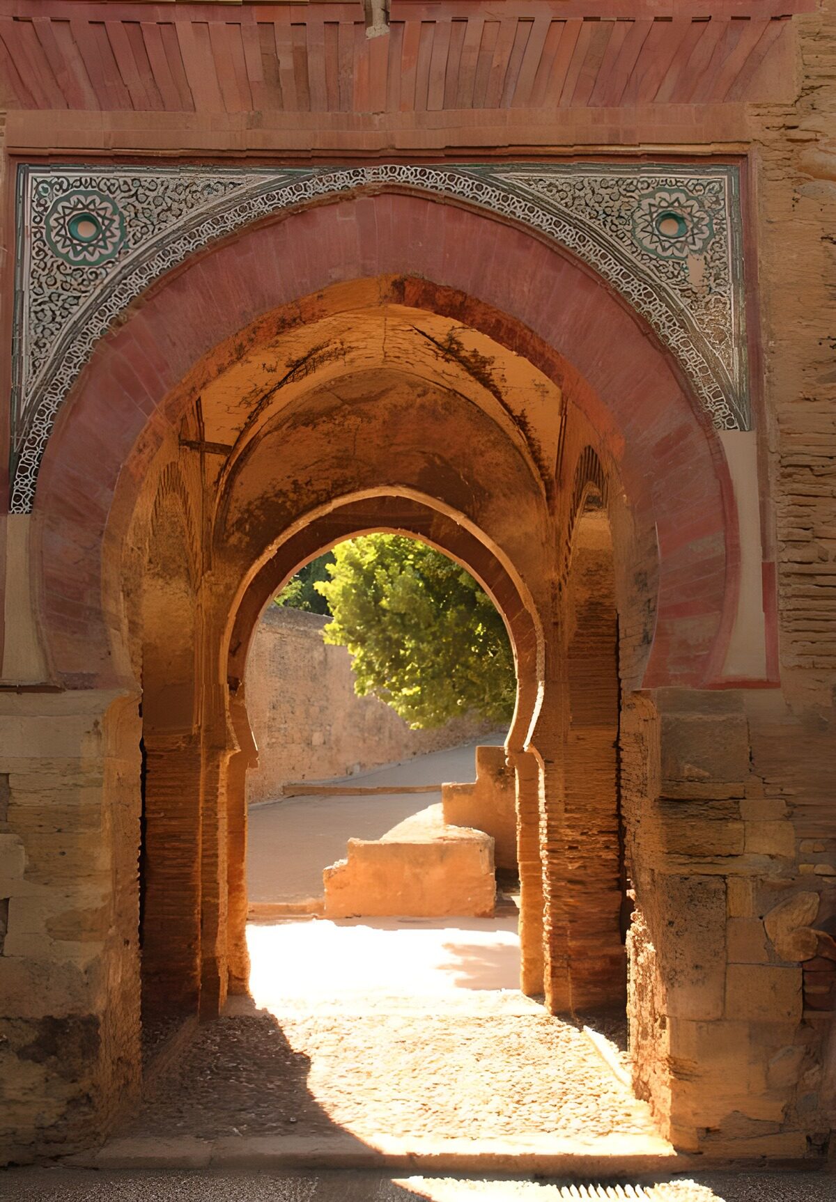 Weathered arches in sun and shade