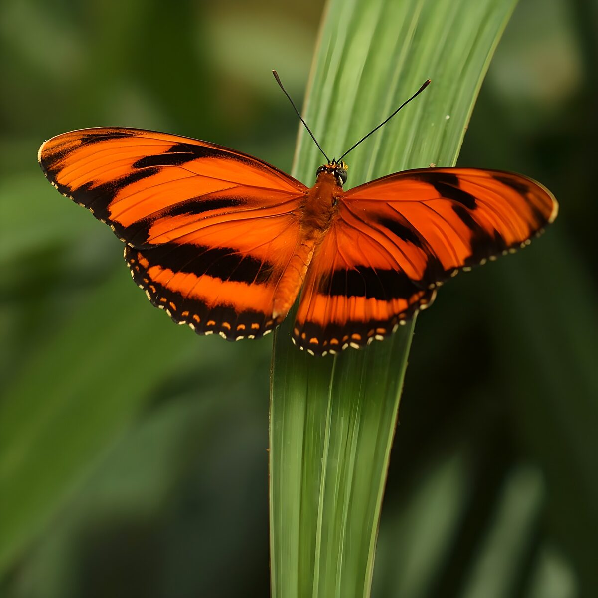 Orange-and-black butterfly at rest