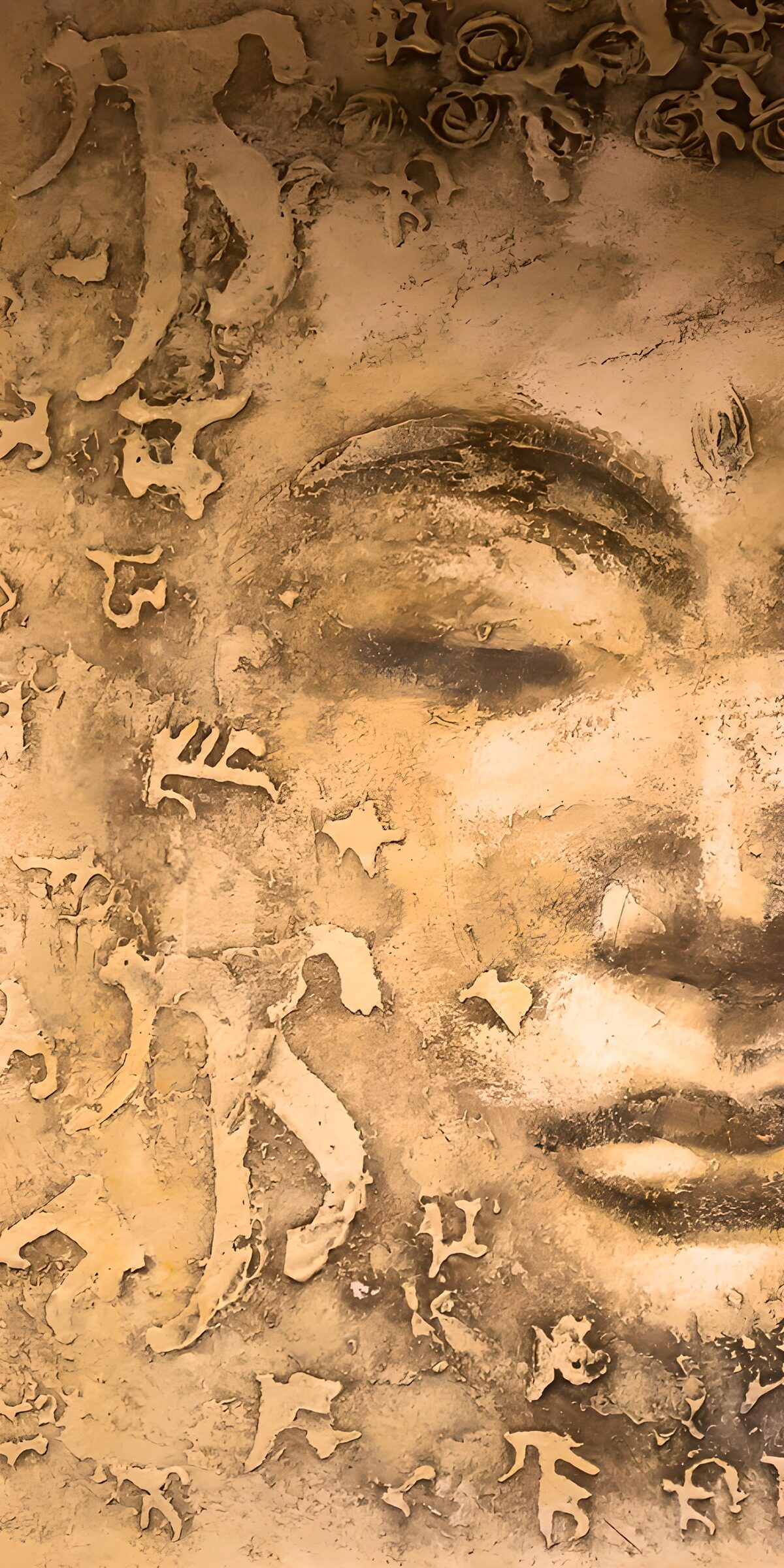Weathered face in warm sepia