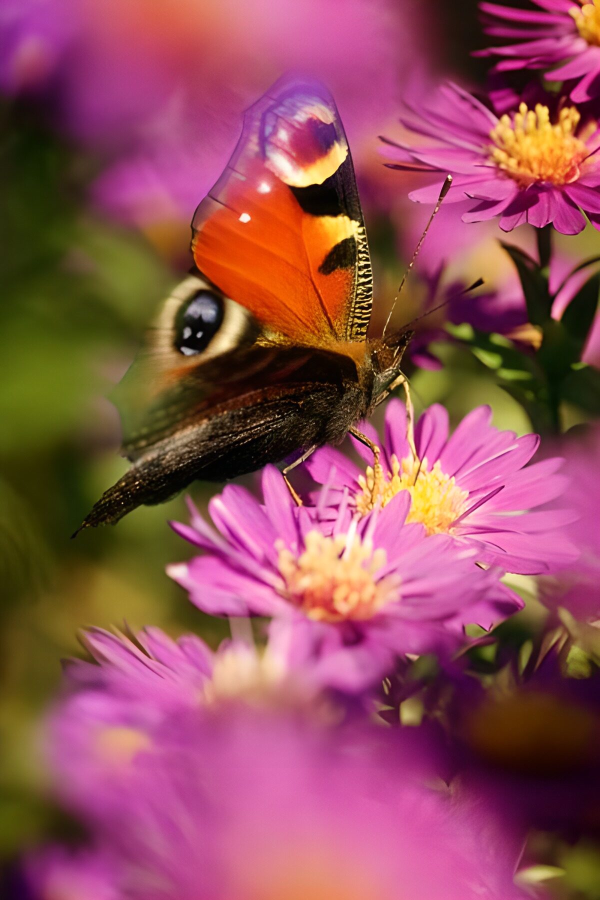 Butterfly wings in a purple daydream