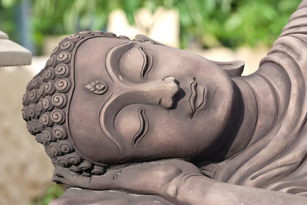Reclining Buddha in soft daylight