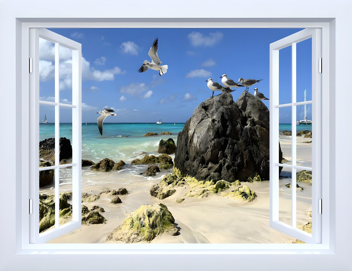 A window where the sea meets summer