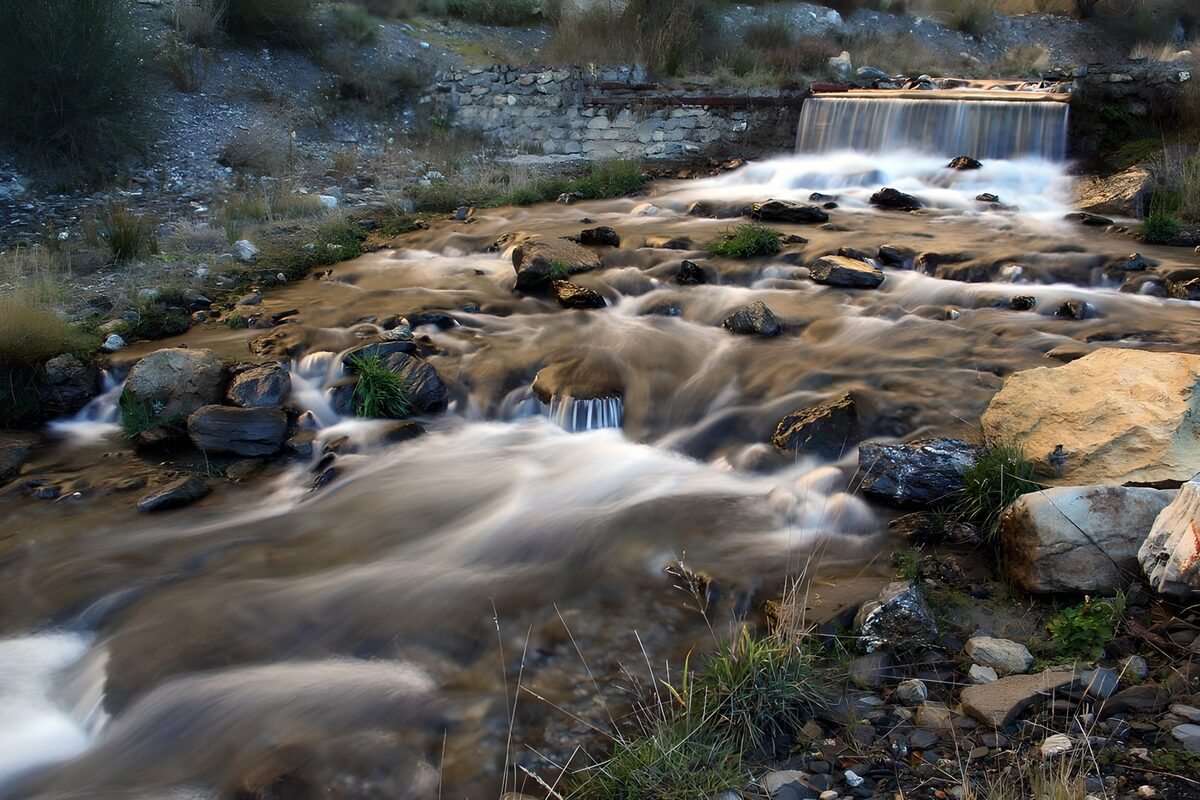 Rocky stream in gentle daylight
