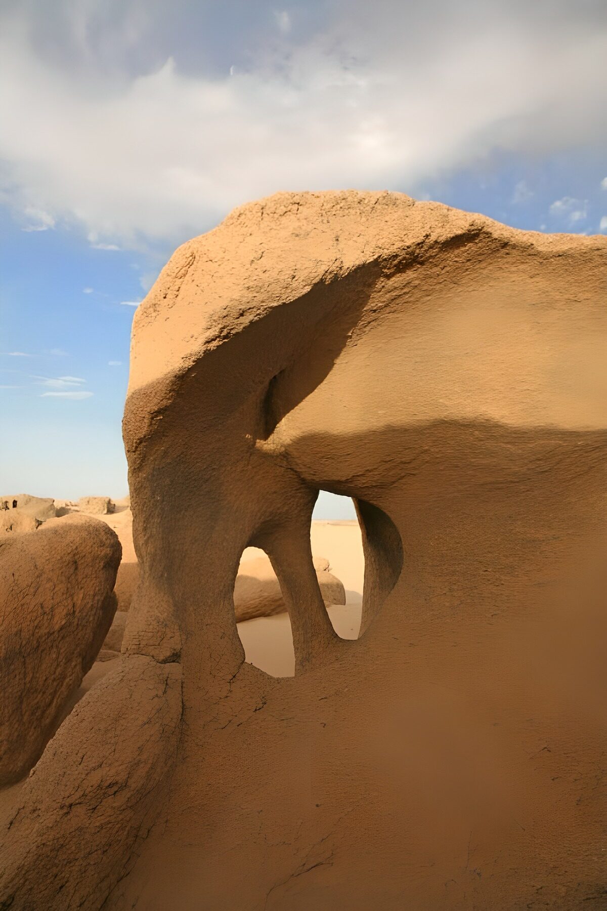 Sandstone arches in warm desert light