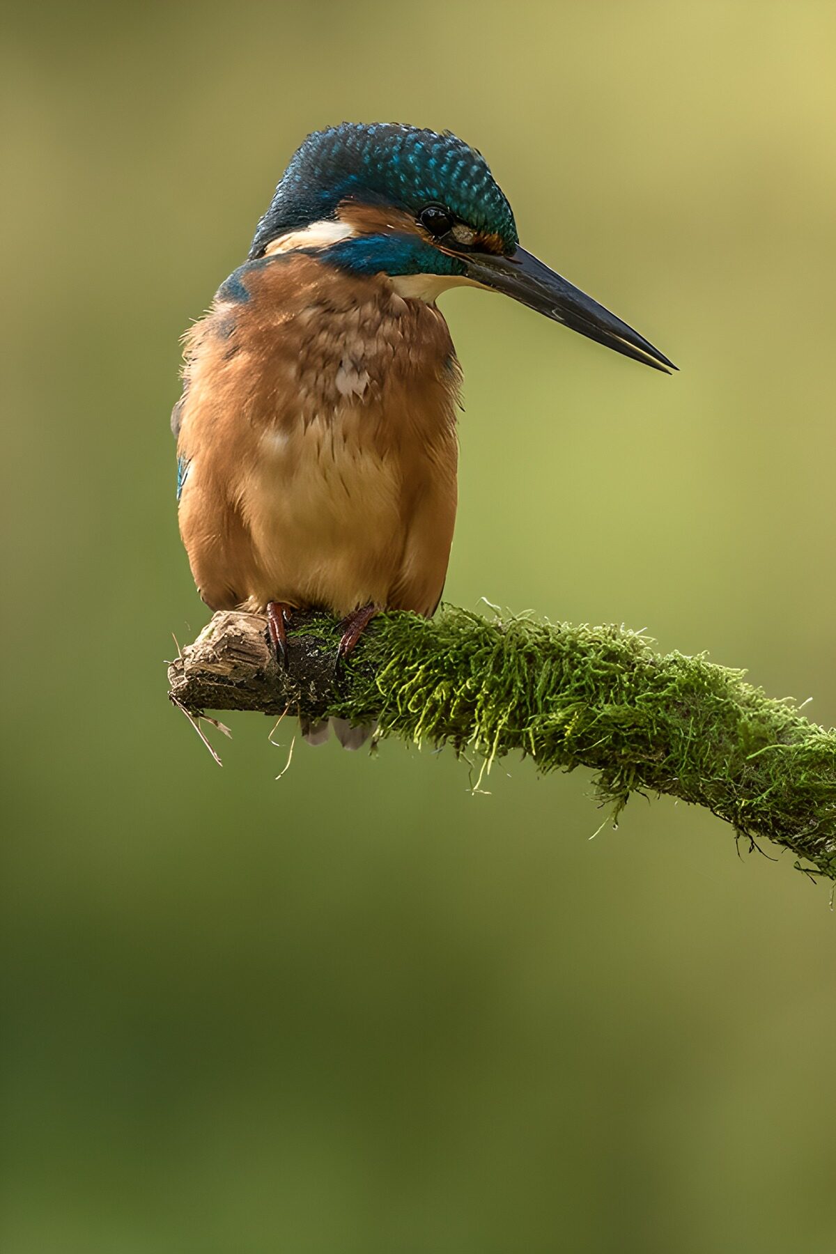 Kingfisher in a hush of green