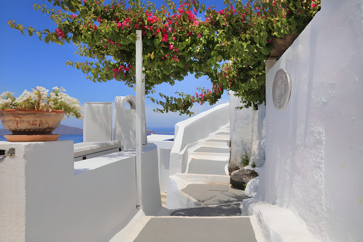 Where bougainvillea frames the sea