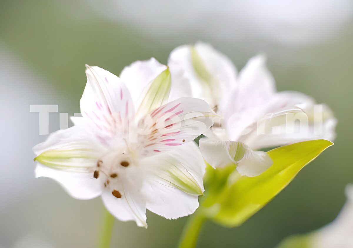 White alstroemeria in soft light