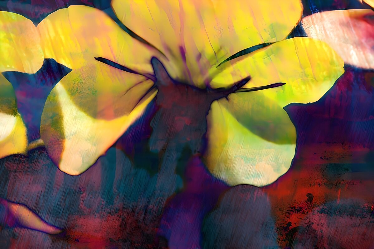 Yellow blossom in bold brushstrokes