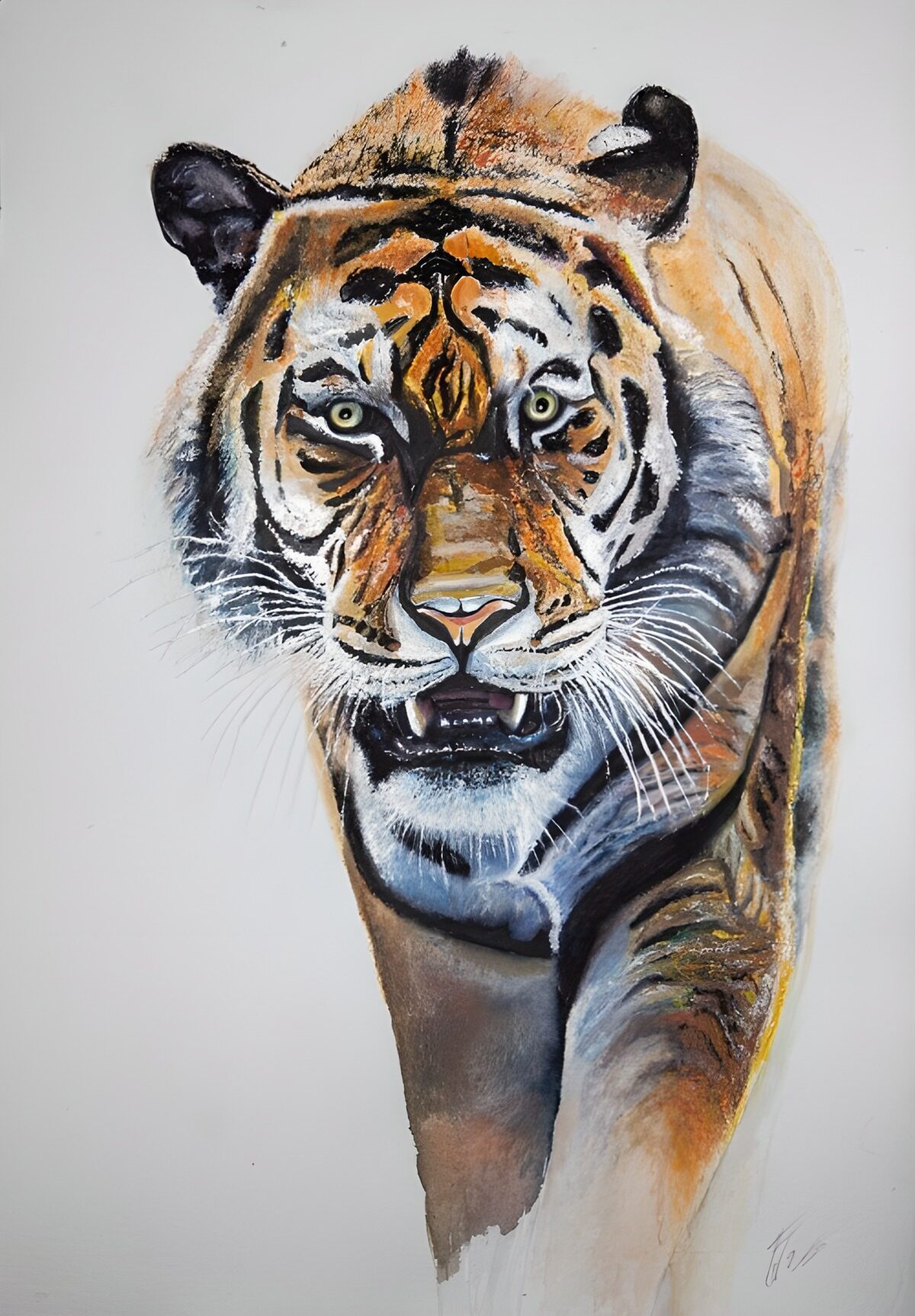 Tiger portrait in watercolour