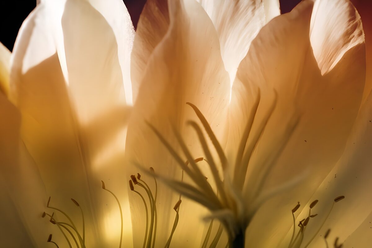 Cream petals in golden light