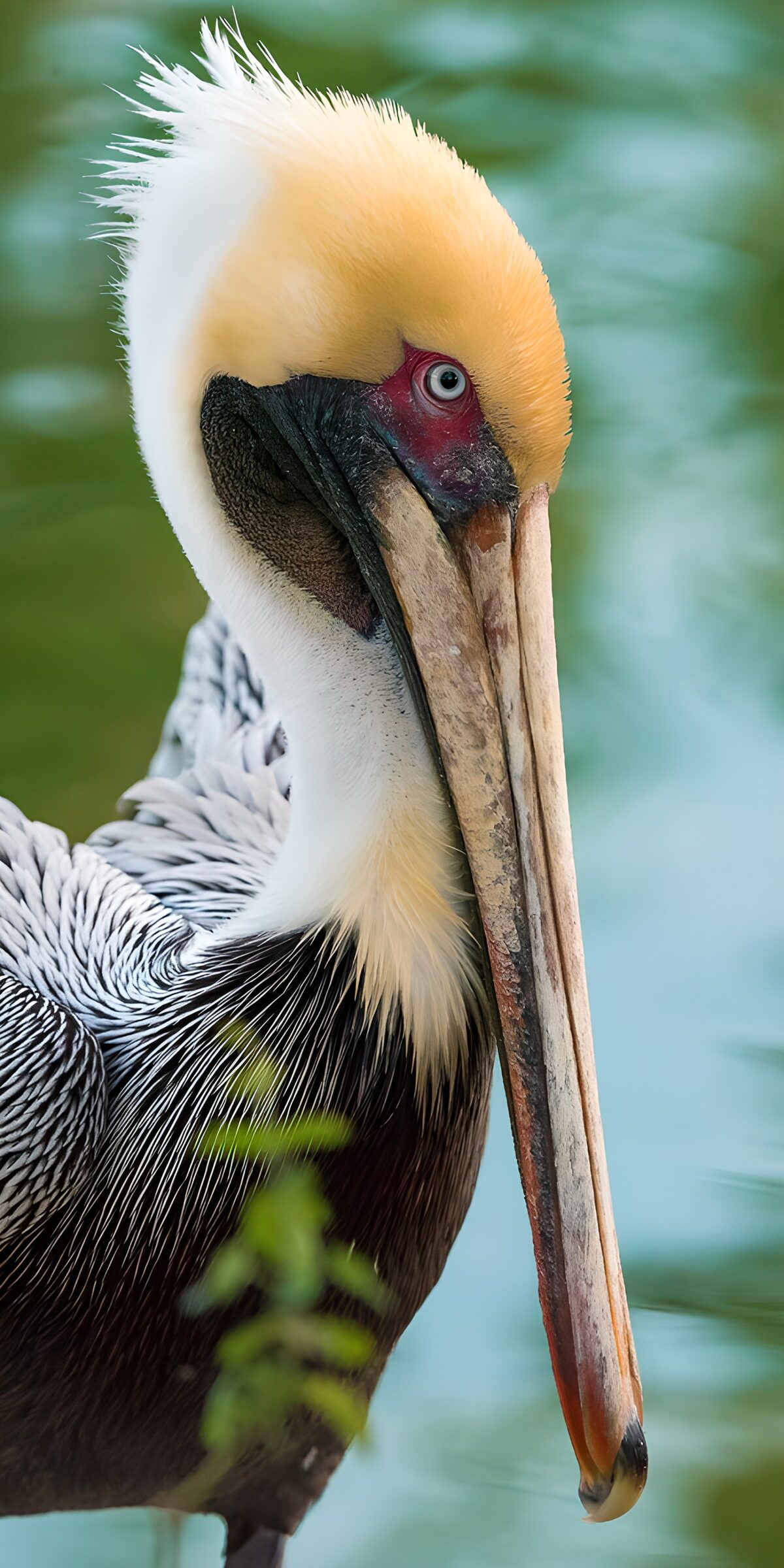 Brown pelican keeping watch