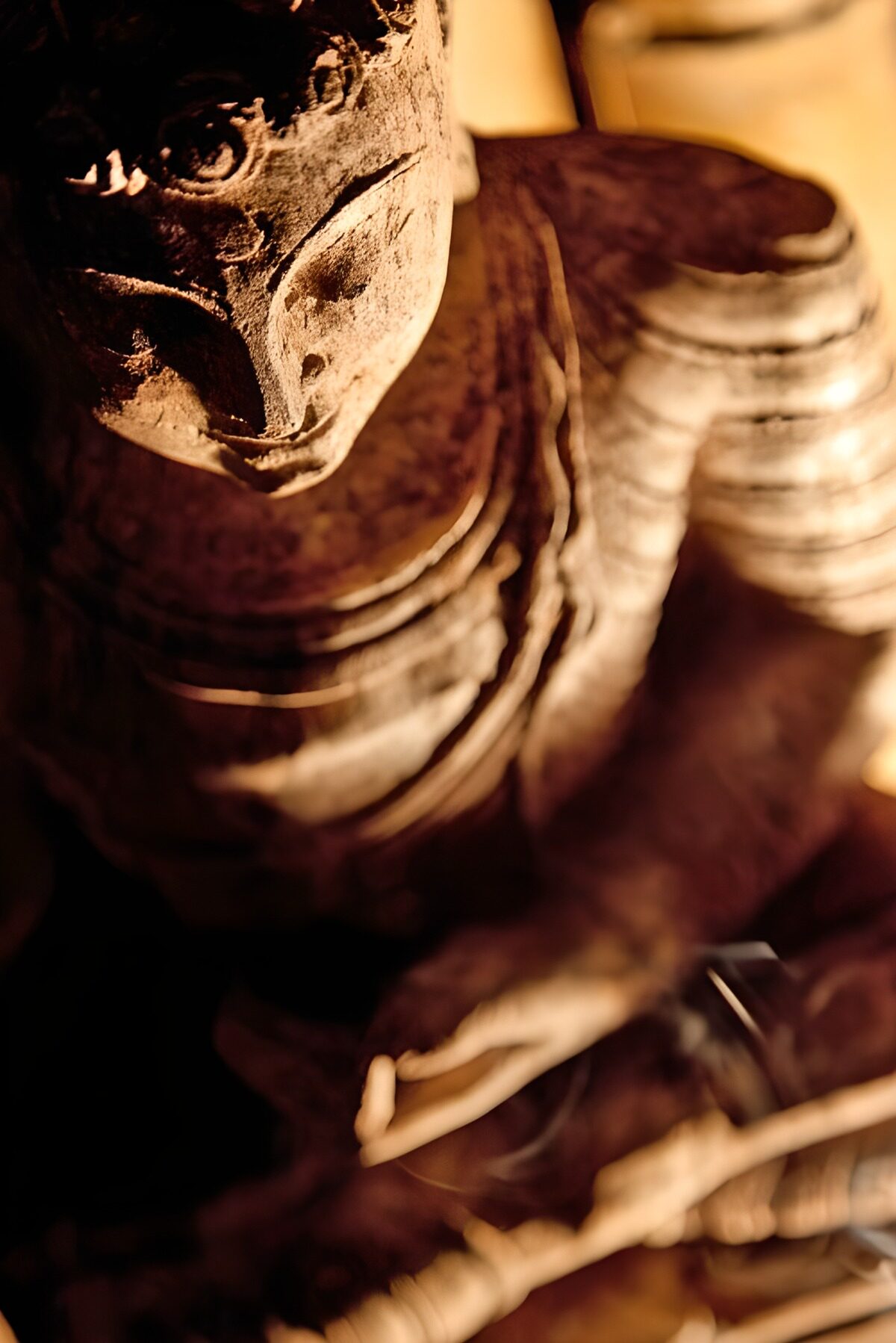 Buddha statue in warm golden light