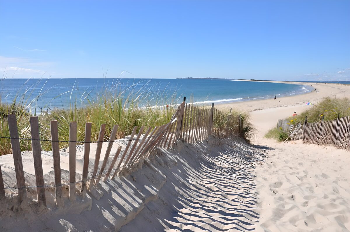 Sandy path through the dunes to the sea