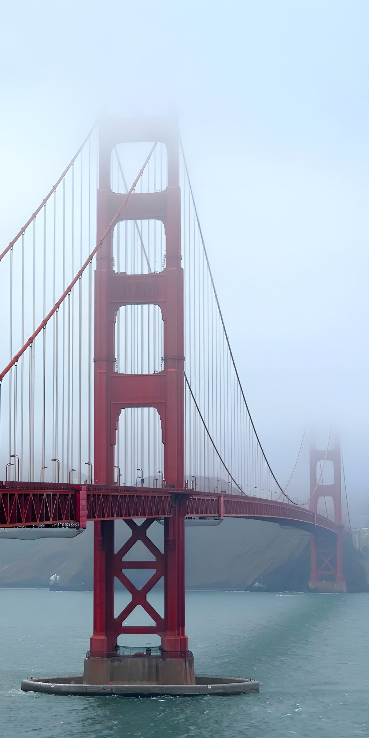 Golden Gate Bridge in thick fog