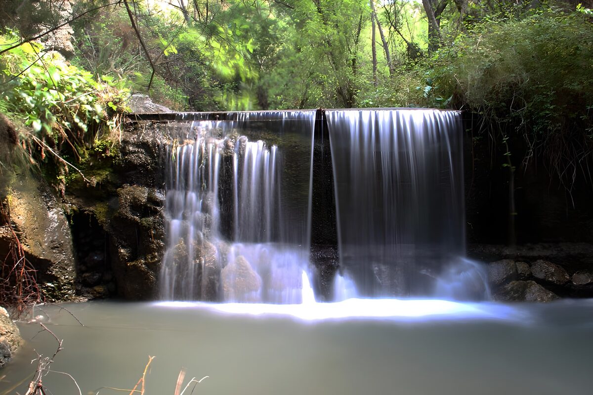 Woodland waterfall and a quiet pool