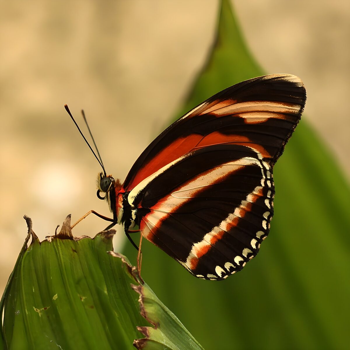Black and orange butterfly at rest