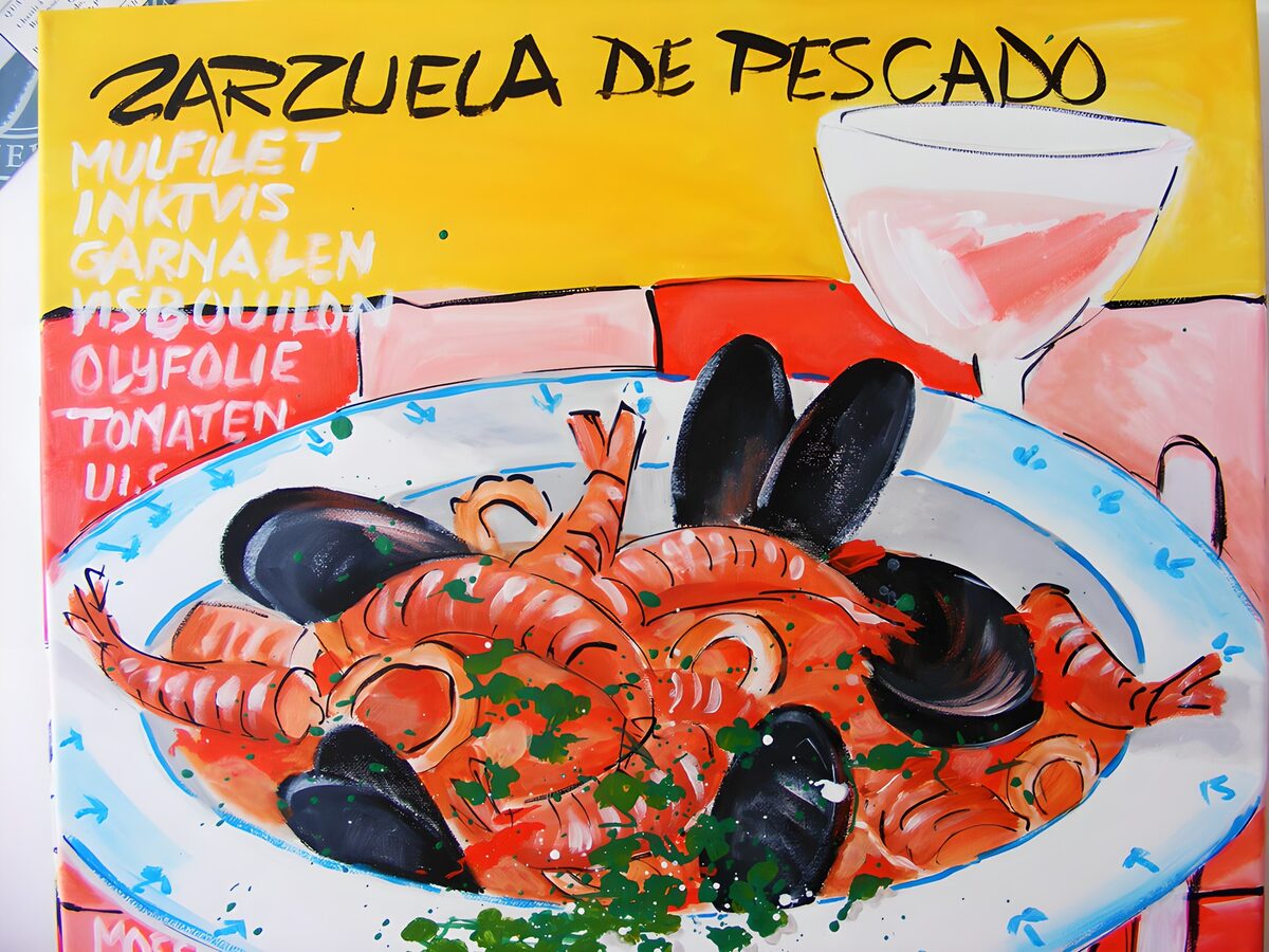 Colourful zarzuela seafood stew